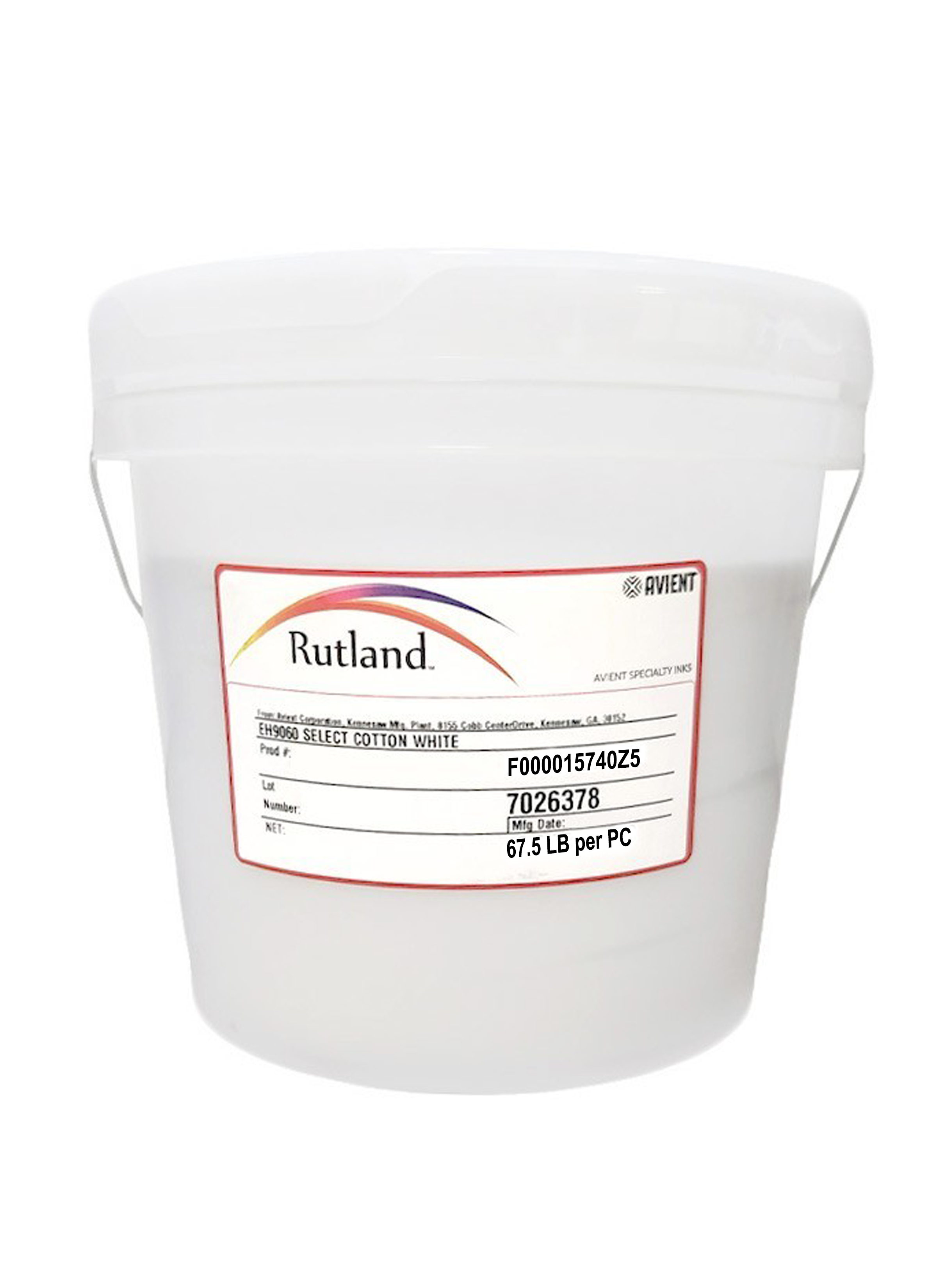 RUTLAND EH9060 SELECT COTTON WHITE PLASTISOL OIL BASE INK FOR SILK SCREEN PRINTING