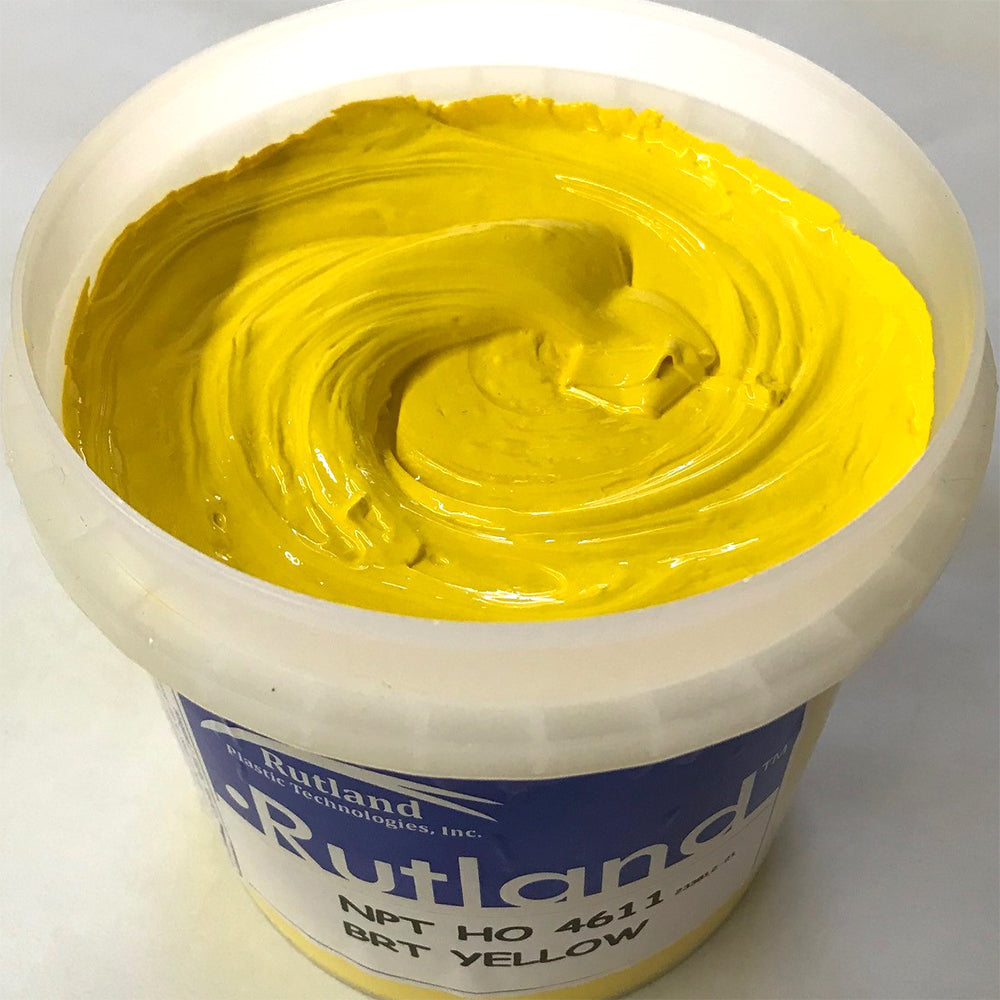 RUTLAND EH4611 NPT HIGH OPACITY BRIGHT YELLOW PLASTISOL OIL BASE INK FOR SILK SCREEN PRINTING