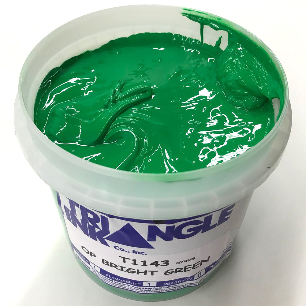 TRIANGLE 1143 OPAQUE BRIGHT GREEN PLASTISOL OIL BASE INK FOR SILK SCREEN PRINTING