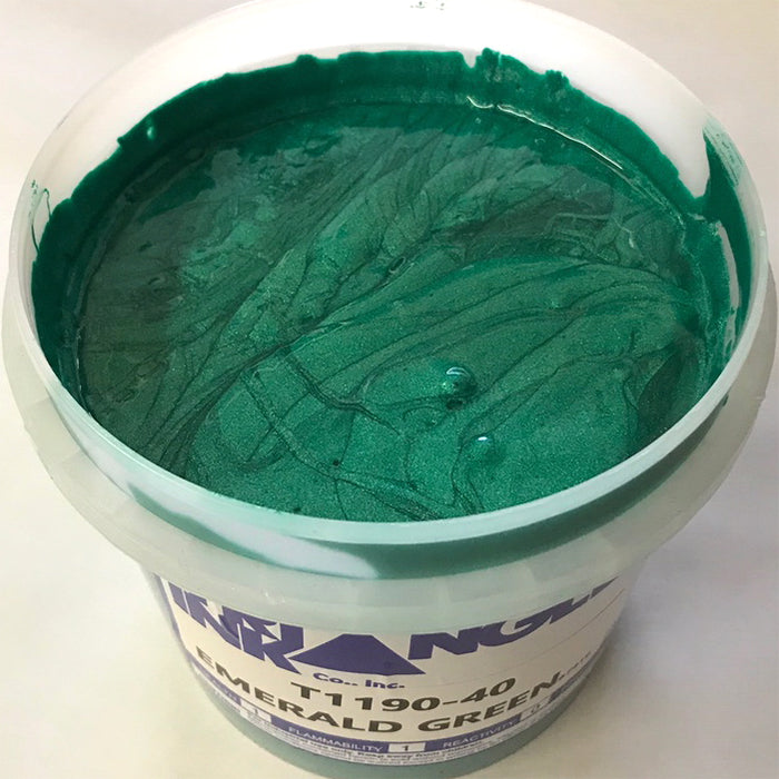 TRIANGLE 1190-40 EMERALD GREEN SHIMMER PLASTISOL OIL BASE INK FOR SILK SCREEN PRINTING